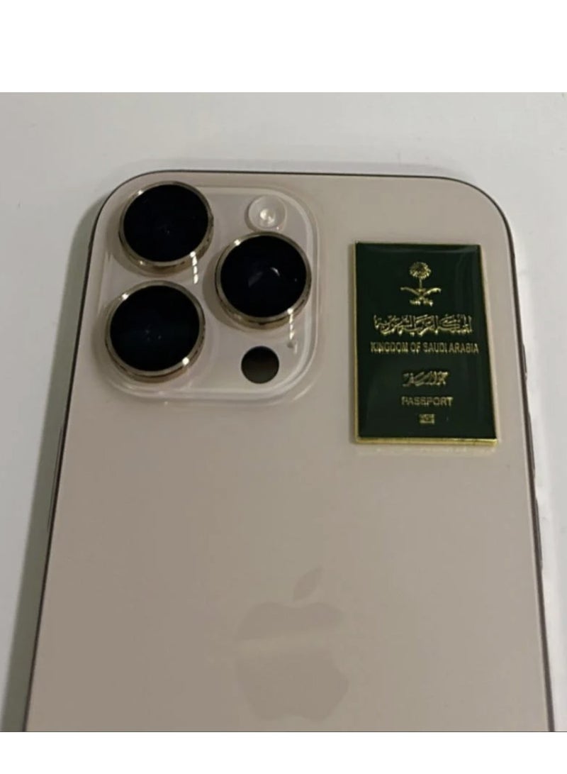 3D Metal Sticker Luxury Design with Strong Adhesive 3M for Mobile Phone Decoration (Saudi Passport)  - Image 2