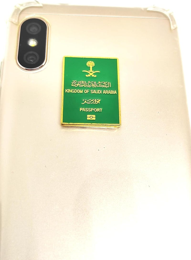 3D Metal Sticker Luxury Design with Strong Adhesive 3M for Mobile Phone Decoration (Saudi Passport)  - Image 3