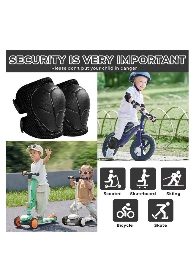 Generic - Kids Protective Gear Set: Knee Pads, Elbow Pads, and Wrist Guards for Toddlers - Ideal for Cycling, Rollerblading, and Scootering (Black) - Image 1