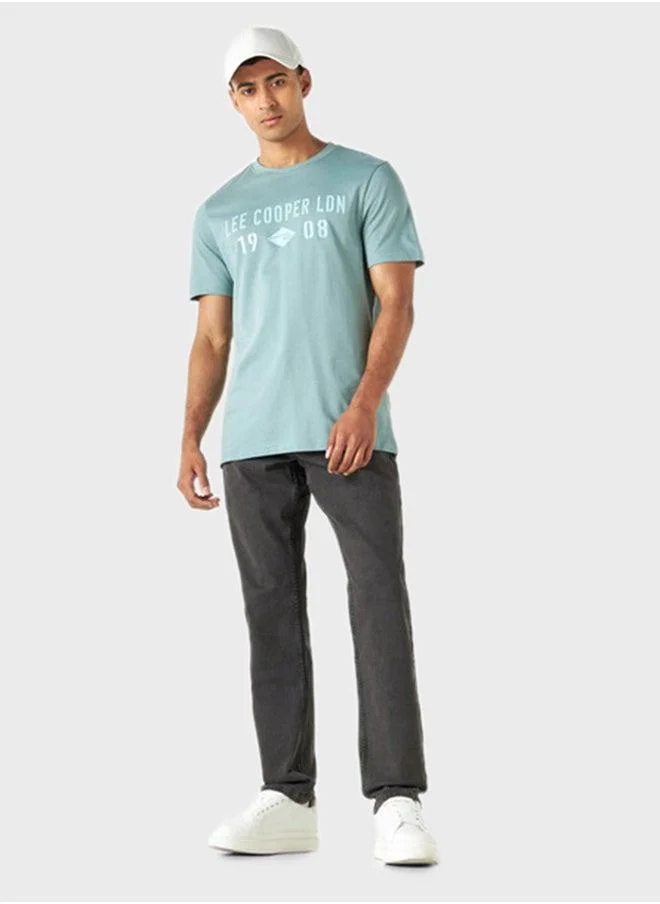 لي كوبر Logo Detail Crew Neck T-Shirt