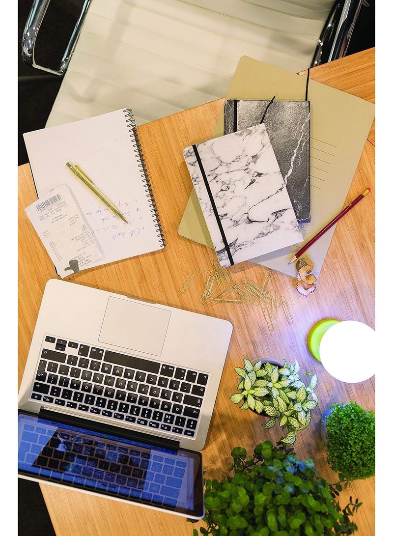 XD Deluxe Marble A5 Hardcover Notebook – 192 Ruled Pages, Elastic Closure, Bookmark Ribbon – Stylish Marble Print Journal for Office, School & Personal Use - Image 2