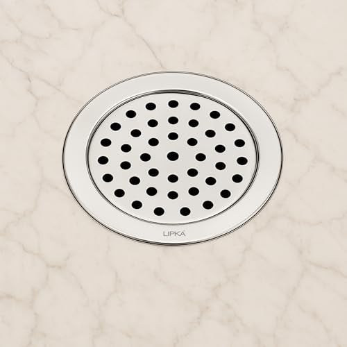LIPKA Stainless Steel Floor Drain with Jali Cover – 5 Inch Round Bathroom Drain Trap, Cockroach Trap, Anti-Clog, Anti-Odor, Heavy Duty Drainage for Kitchen, Bathroom, Balcony, Shower Area - Image 3