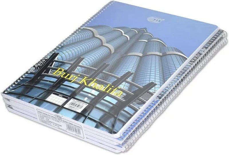 إف اي أس  FIS FSNBA419035M 70 جرام لكل متر مربع 5 ملم دفتر حلزوني مربع برج خليفة، 70 ورقة، مقاس A4 - Image 3