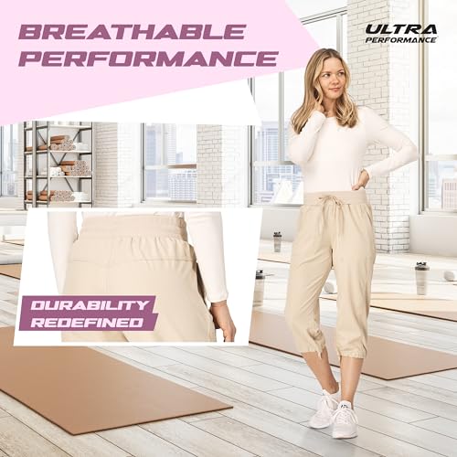 Ultra Performance Capri Pants for Women 2 Pack Womens Capris Hiking Capri Pants Summer Clothes for Women (Avail in Plus Size) Khaki, Olive - Image 4
