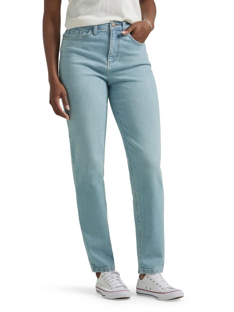 Lee Women's Legendary High Rise Mom Jean, One Tone, 14 - Image 1