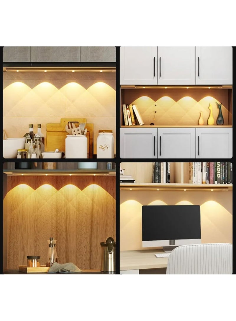 BLUE CORAL مصباح استشعار الحركة LED 80 سم مصباح استشعار ذكي لاسلكي USB LED رفيع للغاية لخزانة المطبخ وغرفة النوم وخزانة الملابس والإضاءة الداخلية ضوء ليلي فضي  - Image 3