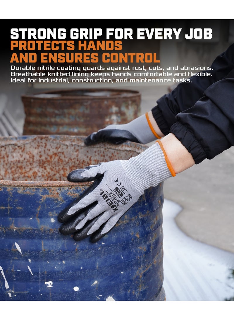 KSEIBI Nitrile Gloves (L-XL-XXL), For Professional, Industrial, And Personal, Durable, Puncture-Resistant, Chemical-Resistant, Protective, Industrial Gloves, Safety Gloves, For Handling Toxic Substances. - Image 5