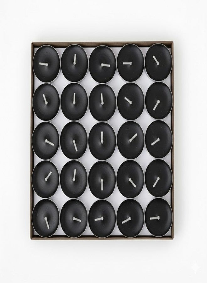 Black Tealight Candles | Pack of 50 | Unscented Purified Wax Candles | Smokeless, Dripless, Long Lasting | Perfect for Diwali, Christmas, Home Decoration & Festivals - Image 2