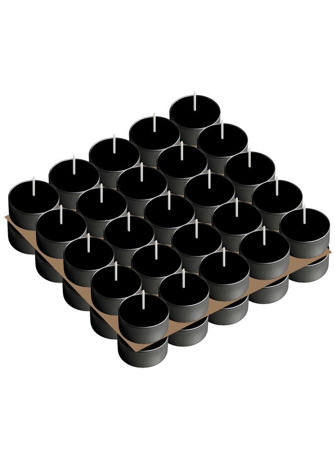 Black Tealight Candles | Pack of 50 | Unscented Purified Wax Candles | Smokeless, Dripless, Long Lasting | Perfect for Diwali, Christmas, Home Decoration & Festivals - Image 1