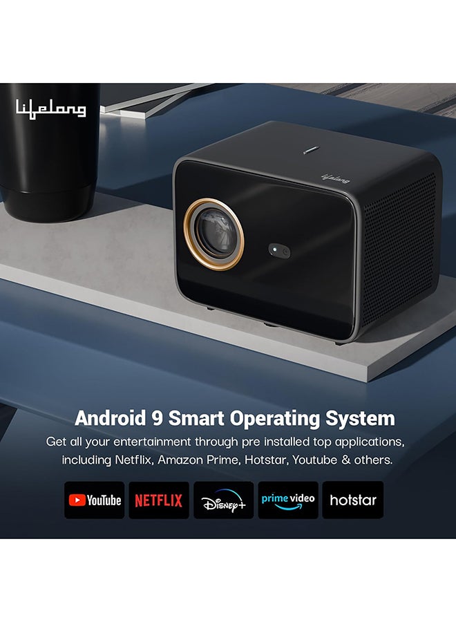 Lifelong Renewed - Electronics SmartStream Projector | Android, 1080P Full HD Native & 4K Ultra HD Support | 7000 Lumens | for Room & Outdoors | All OTT Apps | WiFi/BT, Mirroring, USB, ARC, HDMI, 10W Woofers - Image 5