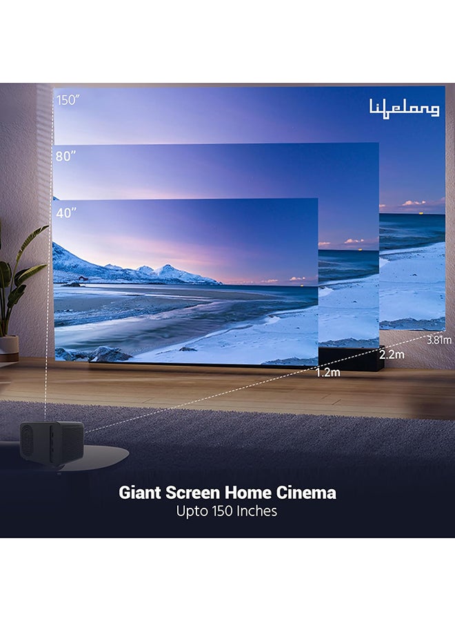 Lifelong Renewed - Electronics SmartStream Projector | Android, 1080P Full HD Native & 4K Ultra HD Support | 7000 Lumens | for Room & Outdoors | All OTT Apps | WiFi/BT, Mirroring, USB, ARC, HDMI, 10W Woofers - Image 2