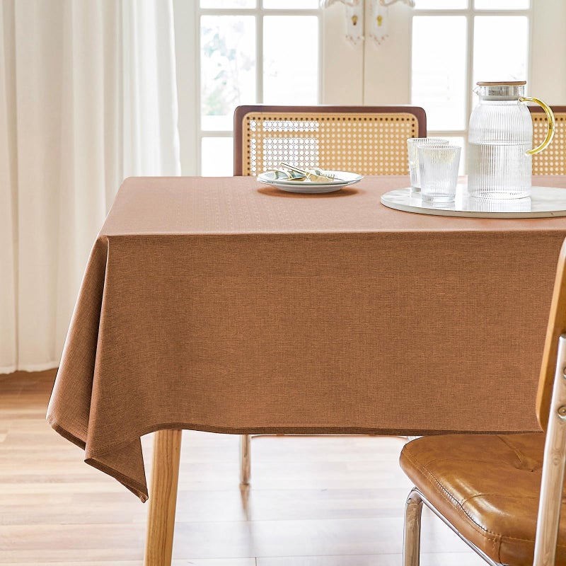 AUSSPVOCT Textured Tablecloth Rectangle 52x70 Water Resistant Spill-Proof Wipeable Fall Table Cloth Wrinkle Free Fabric Dining Table Cover for Kitchen Thanksgiving Party Farmhouse Decor - Image 1