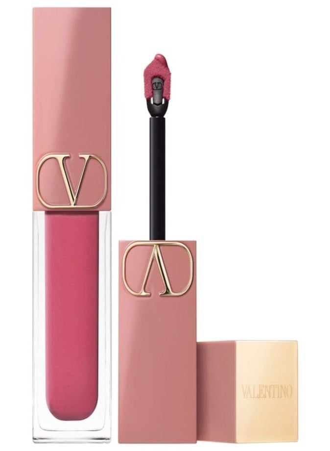 Valentino Liquirosso 2-in-1 Soft Matte Liquid Lipstick & Blush 6.5ml – 128R Nude At Last Long-Lasting Velvet Lip & Cheek Color - Image 1