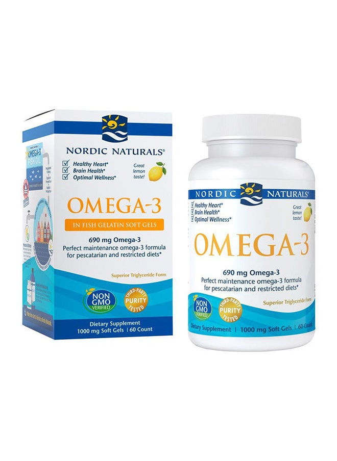 NORDIC NATURALS Nordic Naturals Omega 3 690 mg Fish Gelatin Softgel 60's 