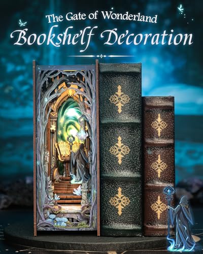 CUTEBEE Book Nook Kit DIY Miniature House Dollhouse Kit for Adult and Teens Booknook Bookshelf Decor Alley Model Build with LED Light Gifts for Family and Friends The Gate of Wonderland - Image 5