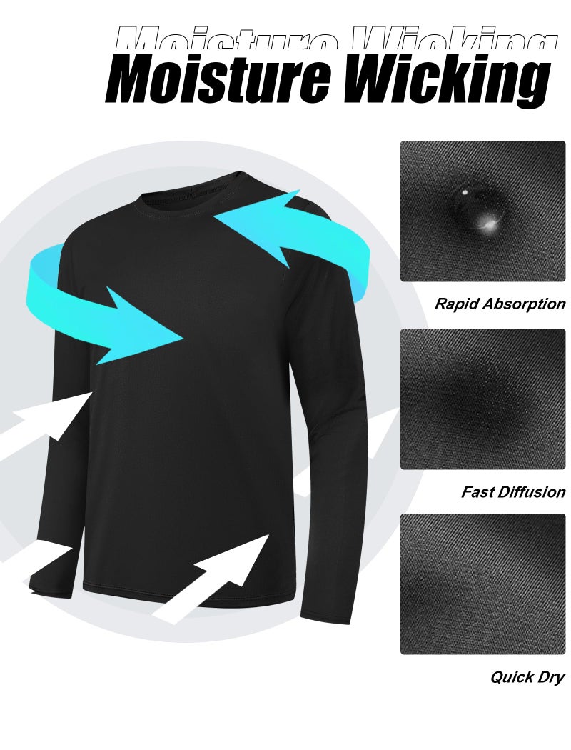 OYGSieg 6 Pack Long Sleeve Shirts for Men Moisture Wicking UPF SPF Sun Protection Tee Shirts Workout T Shirts Casual XL - Image 3