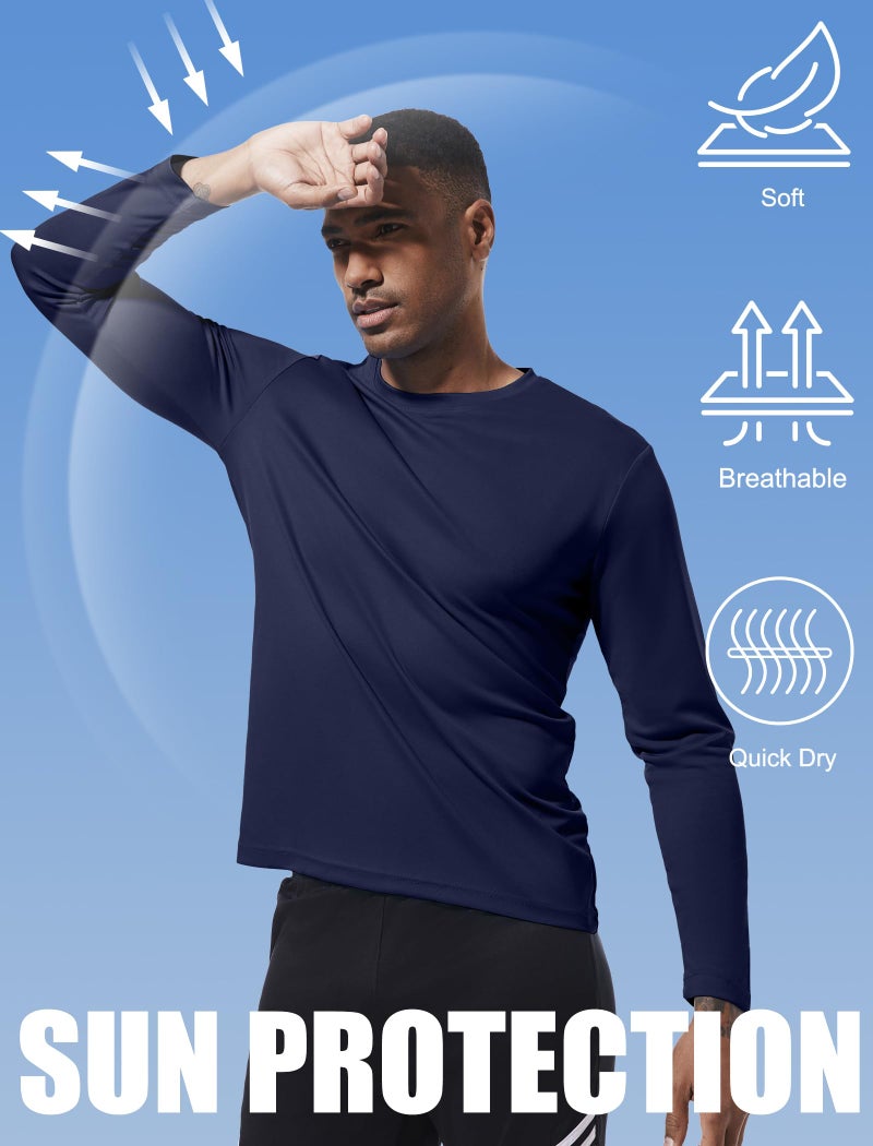 OYGSieg 6 Pack Long Sleeve Shirts for Men Moisture Wicking UPF SPF Sun Protection Tee Shirts Workout T Shirts Casual XL - Image 5