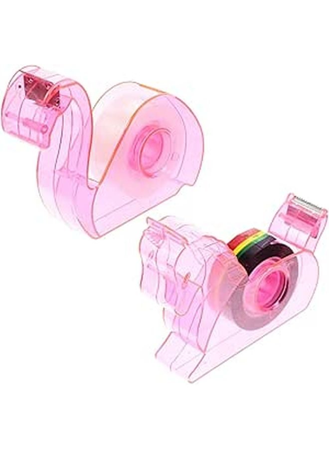 2 Pack Pink Flamingo Tape Dispenser With Cutter Multifunctional Desk Organizer For School Office Craft - Image 1