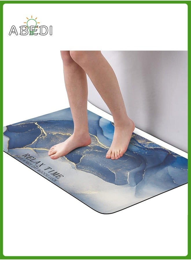 هومستر Bath Mat with Highly Absorbent, Non Slip Floor Texture of the Bottom, Comfortable Cushioned Cotton like Fabric Sapphire - Image 1