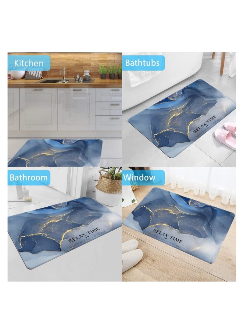 هومستر Bath Mat with Highly Absorbent, Non Slip Floor Texture of the Bottom, Comfortable Cushioned Cotton like Fabric Sapphire - Image 3