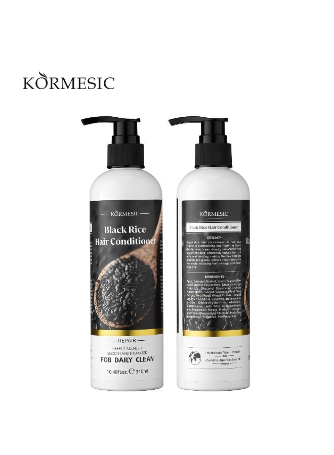 Kormesic بلسم كورميسيك لتنعيم الشعر بخلاصة الأرز الأسود 300 مل | تغذية عميقة، تقوية، إصلاح، وتنعيم الشعر المجعد - Image 1