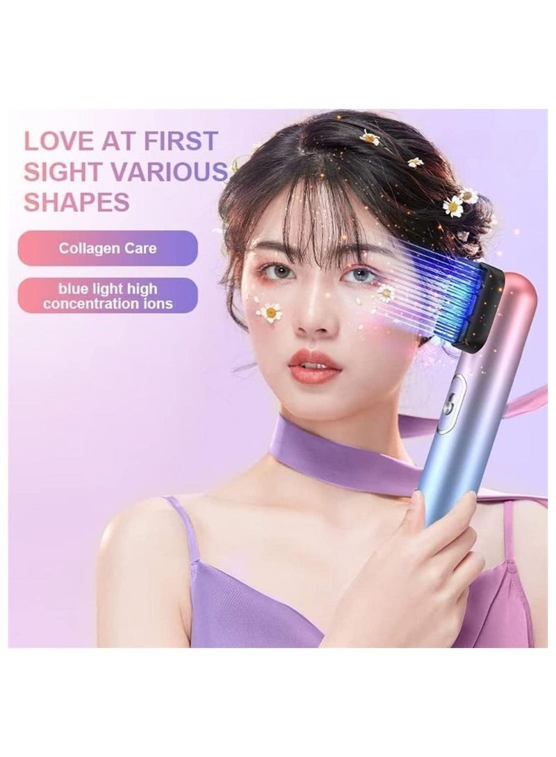 Y&D High Power Hair Dryer, 3 in 1 Extravagant Multifunctional Electric Styler Brush Blow 800W Hot Air Leafless Curly Straight Purple - Image 4