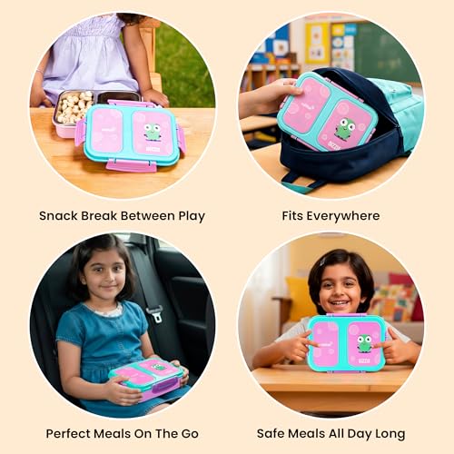 rabitat Yumzee Stainless Steel Lunch Box 750ml | 1+1 Year Brand Warranty | Tiffin Box for School | Lunch Box for Kids Boys & Girls | BPA Free, Leakproof & Durable Bento Design | Sizzle - Image 2