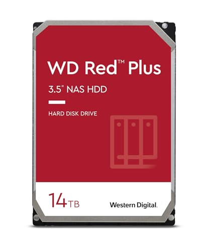 Western Digital 14TB WD Red Plus NAS Internal Hard Drive HDD - 7200 RPM, SATA 6 GB/s, CMR, 512 MB Cache, 3.5" - WD140EFGX - Image 1