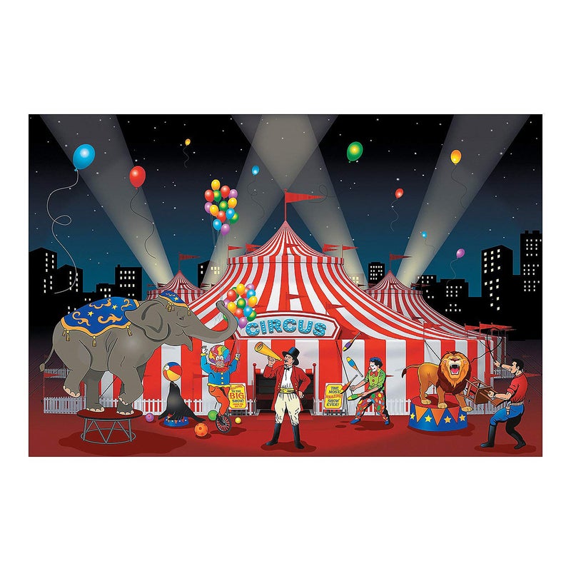 Fun Express Circus Big Top Tent Banner - 9 Feet Long - Carnival Birthday Party Decor and Supplies - VBS Vacation Bible School Supplies/Decor - Image 4