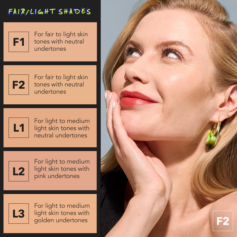 COVER FX Power Play Foundation - Shade F2 - Buildable Full Coverage - Waterproof Sweat-Proof Transfer-Proof - Natural Matte Finish - All Skin Types - Image 3