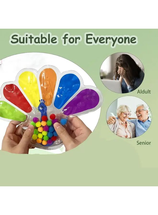 لعبة تعلم المهارات الحركية الدقيقة: خرز على شكل طاووس للفرز والترتيب، مع أنابيب مرمزة بالألوان وأوتاد - Image 3