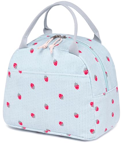 Bluboon Lunch Bag for Women Men Cute Corduroy Lunch Tote Bags Reusable Insulated Lunch Box Large Capacity Reusable Insulated Cooler for Work Picnic or Travel - Image 1
