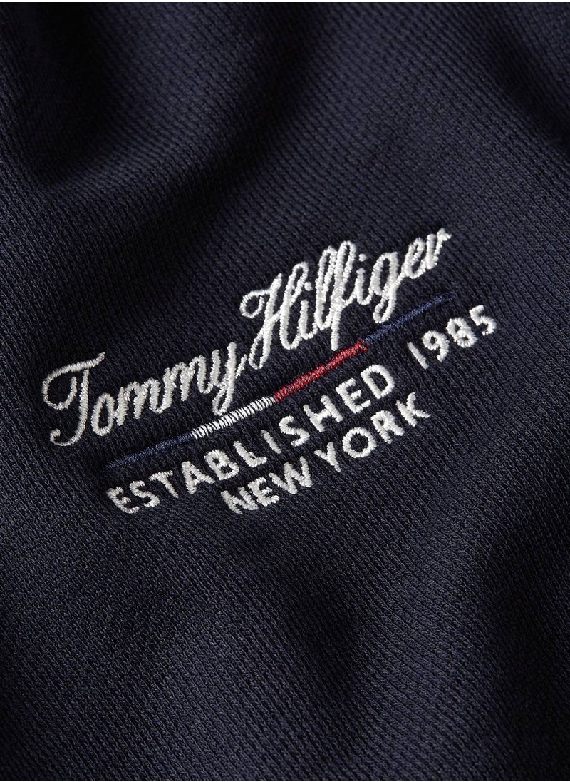TOMMY HILFIGER Women's Logo Zip-Thru Hoody, Blue - Cotton  - Image 3