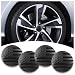 KIFIDAN 4PCS American Flag Car Wheel Center Caps StickerWheel Hub Caps Sticker Compatible with 56mm22 Inch Wheel Hub CapsAutomotive Exterior Accessories Center Caps for Rims Car Decorations Black Flag - Image 2