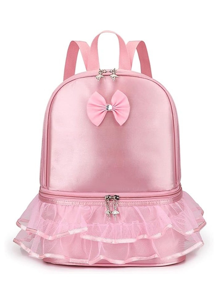Sylqvxh Ballet Dance Backpack with Separate Shoe Compartment,Little Girls Ballerina Bag Embroidery Dance Toddler Bag Storage Bag - Image 1