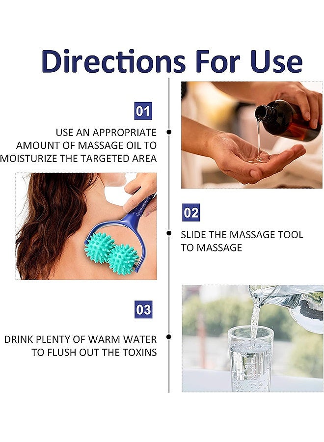 إم إكس إن بكرات التدليك، أداة تدليك العضلات، بكرات تدليك مدببة بعجلتين للقدم والذراع والجسم والرقبة والساق لتخفيف الضغط - Image 4