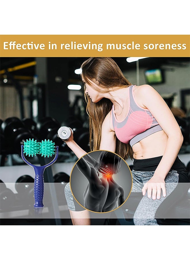 إم إكس إن بكرات التدليك، أداة تدليك العضلات، بكرات تدليك مدببة بعجلتين للقدم والذراع والجسم والرقبة والساق لتخفيف الضغط - Image 5