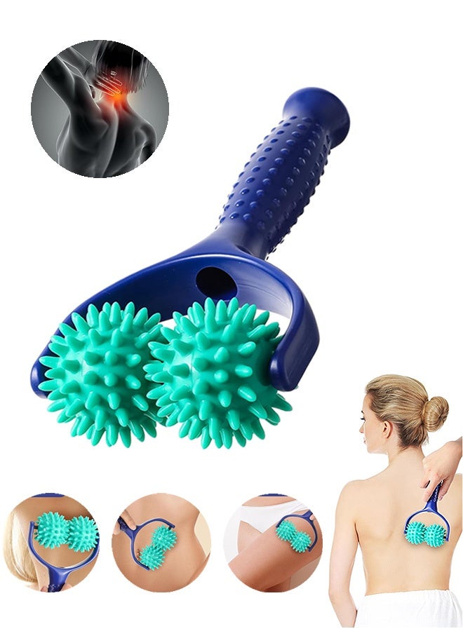 إم إكس إن بكرات التدليك، أداة تدليك العضلات، بكرات تدليك مدببة بعجلتين للقدم والذراع والجسم والرقبة والساق لتخفيف الضغط - Image 1