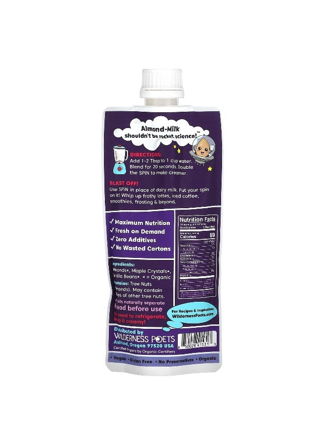 Wilderness Poets Wilderness Poets, Spin, Organic Almond-Milk Concentrate, Vanilla, 8 oz (227 g)  - Image 2