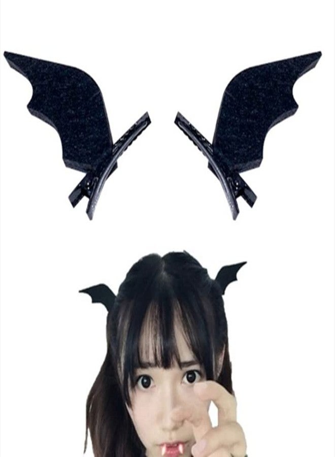 YangQian Halloween Bat Wing Headband Hair Clips for Women Girls - Cosplay Costume Devil Ears Headpiece Accessories - 3Pcs Gift Set - Image 3