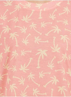 Styli All-Over Palm Tree Print Dropped Shoulder SleepT-Shirt  - Image 3