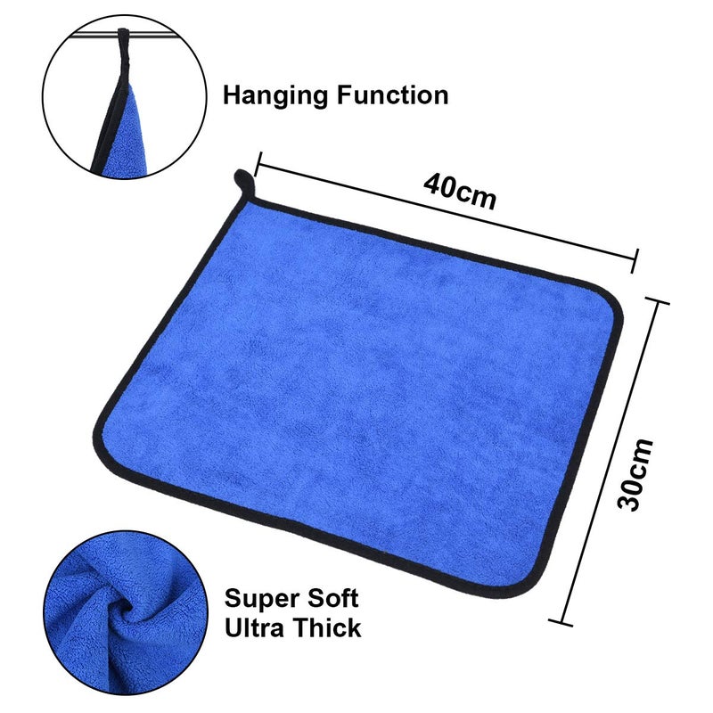 URAQT Microfibre Cleaning Cloths, 6 Pack, Two-layer Thickened Towels, Lint Free Super Absorbent Towel for Household and Car Washing, Drying, Detailing, 40x30cm - Image 2