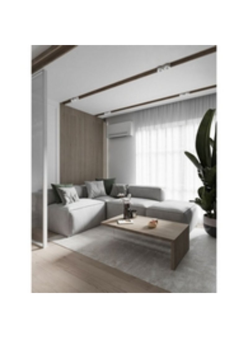 Homzmart Linen and Swedish Wood L-Shape Sofa - Grey - Image 2