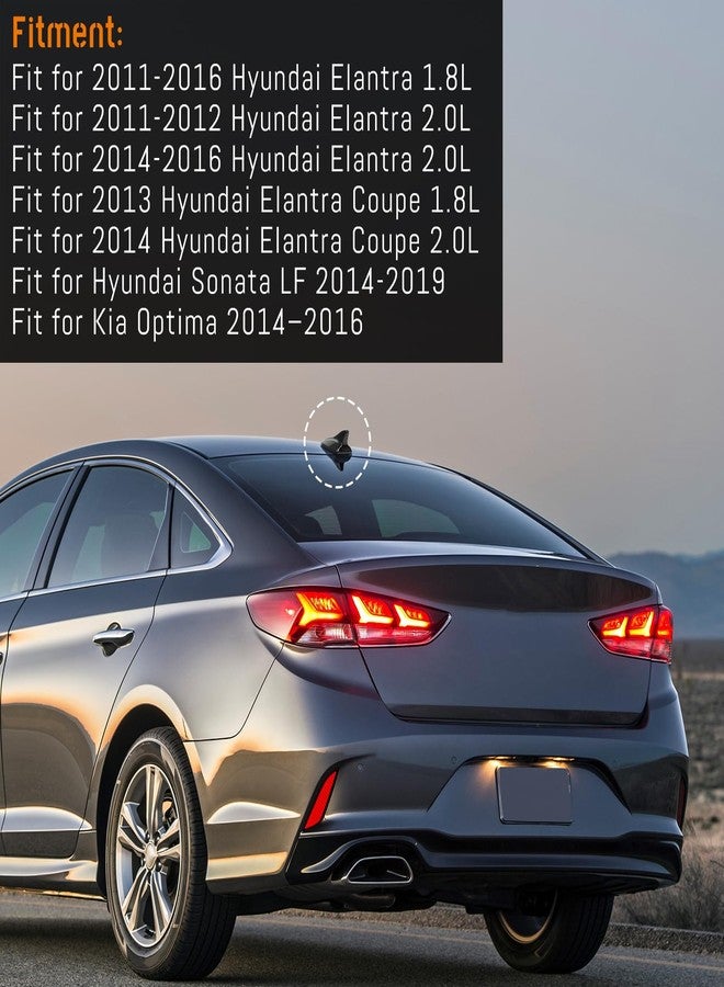 AMSPRAC Shark Fin Antenna Cover,Car Roof Antenna Caps Compatible with Hyundai Sonata LF 4Doors Sedan 2014-2019,for Elantra 2011-2016;for Kia Optima 2014-2016,96210-3X100/962102T700ABT (Glossy Black) - Image 2