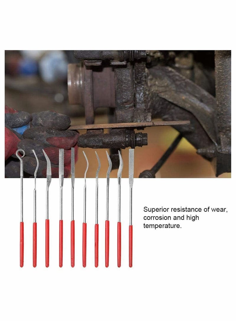 10 PCS Diamond File Set Mini Diamond Needle File, Common Abrasive Special-Shaped Grinding Carving, Multi-Function Manual Tools, for Ceramic Glass Metal Stone Jewelry 3x140mm  - Image 2