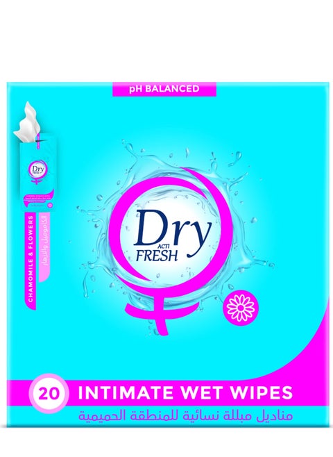 DRY POST ACN FRESH CHAMOMILE & FLOWERS 20 INTIMATE WET WIPES
