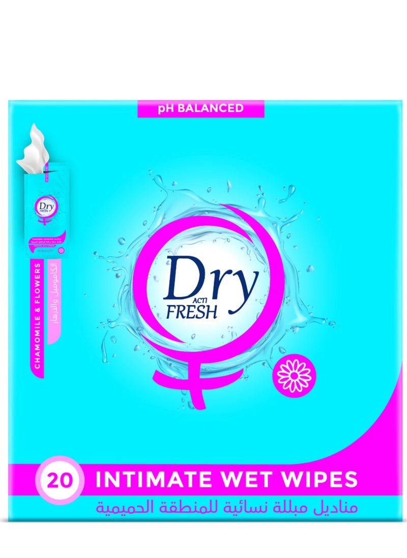 Dry Post - DRY POST ACN FRESH CHAMOMILE & FLOWERS 20 INTIMATE WET WIPES - Image 1