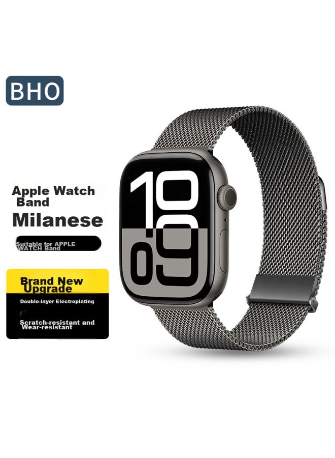 Bho Apple Watch Band Compatible With Apple Watch S10/s9/se/ultra2, Milanese Loop, Iwatch S8/7/6/5/4, Metal Stainless Steel Band - Image 1
