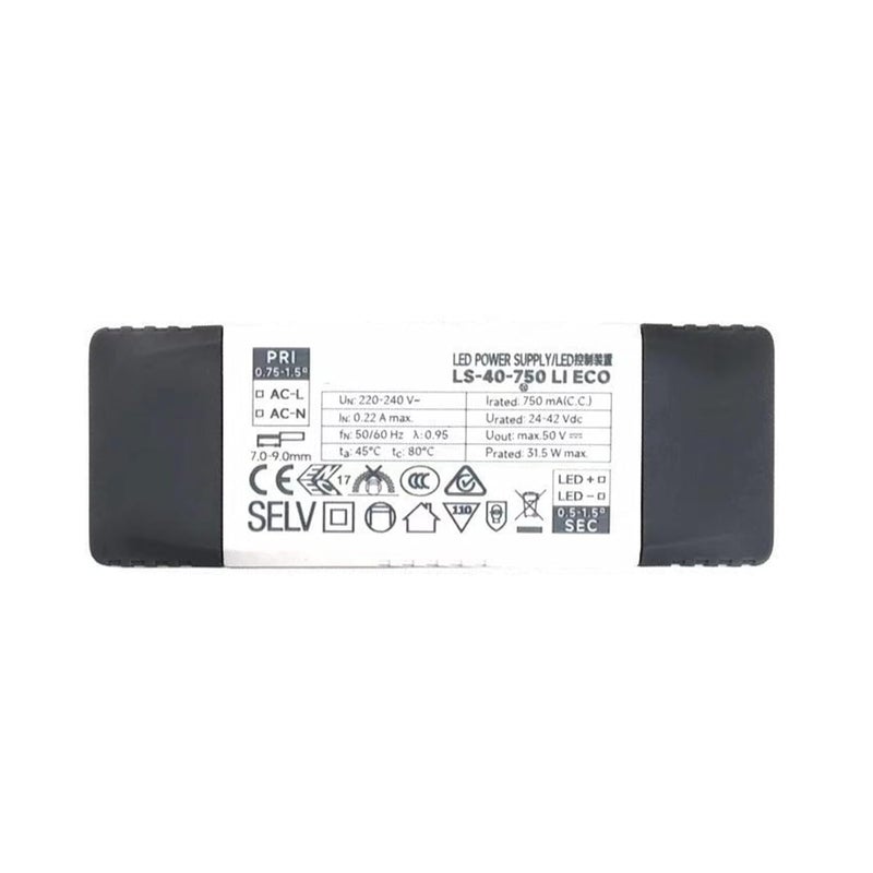 LED Driver Power Spotlight Track Light Constant Current Transformer(30W 24-42V 750mA)