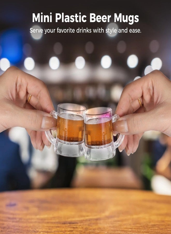 OMISTAR 24 Pcs Mini Plastic Shot Glasses, 2oz Clear Beer Tasting Glasses with Handles, Reusable Juice Cups for Party, Wedding - Image 4